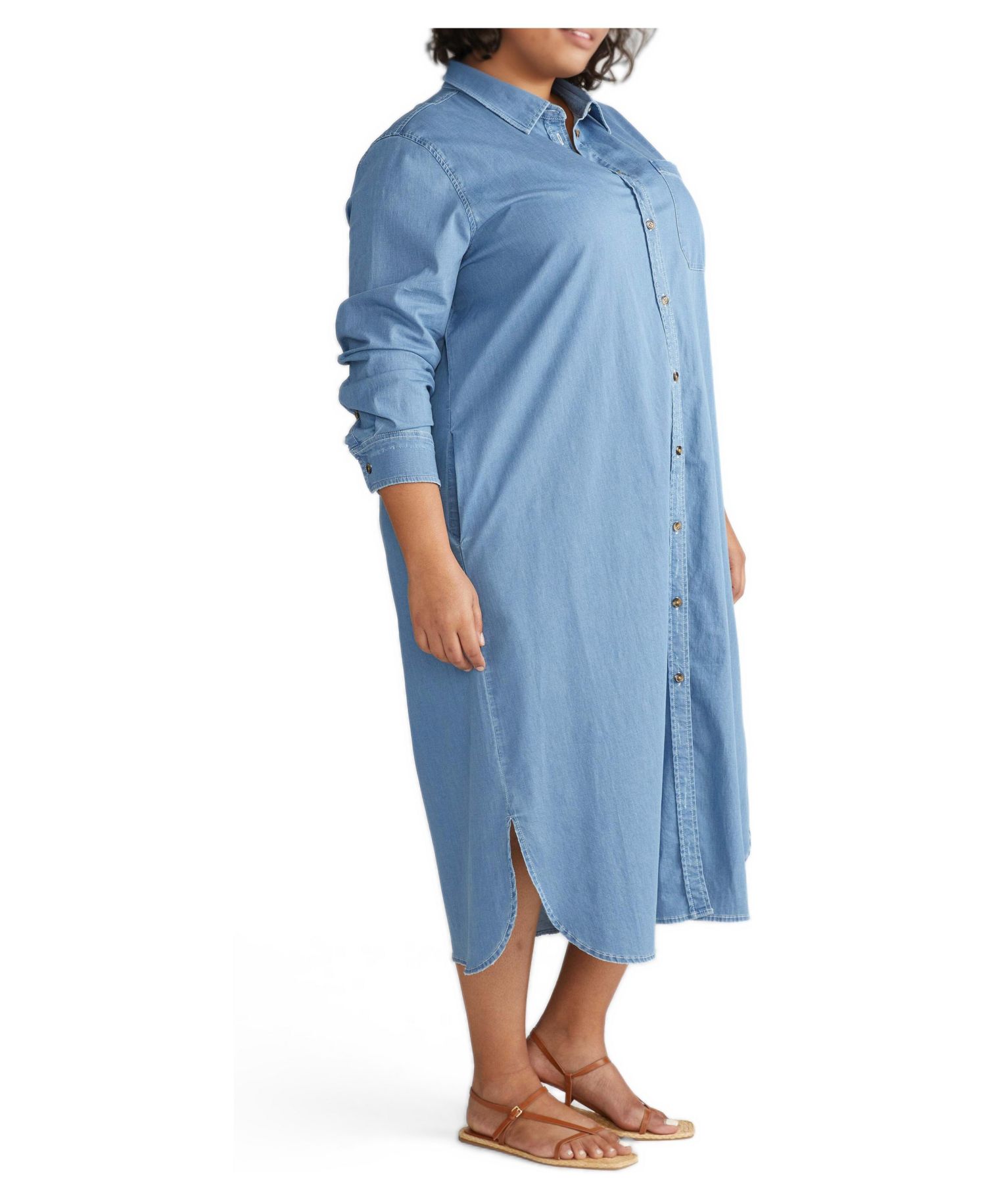 Women's Odeon Stretch Cotton Chambray Shirtdress