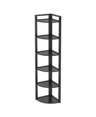70.9 Inch Tall Corner Bookshelf Small Bookcase Rustic Corner Shelving Unit Storage Rack,6 Tier Corner Shelf