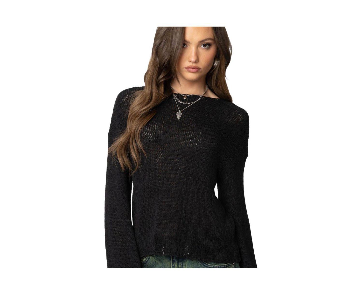 Women's Drop Shoulder Light Knit Sweater