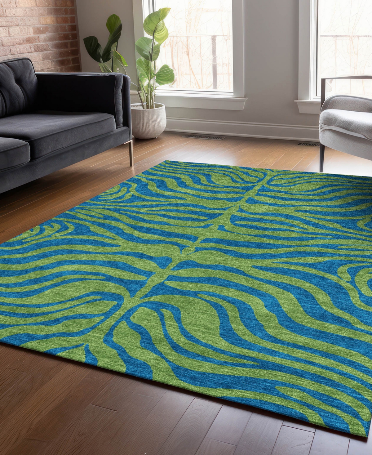 Addison Chantille Machine Washable Acn1043 9'x12' Area Rug In Green