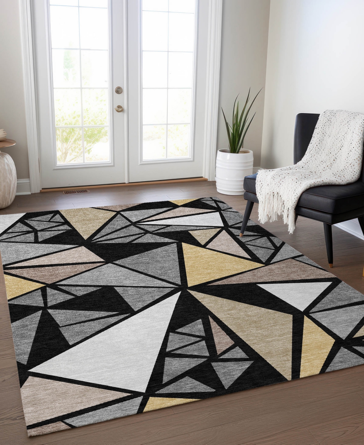 Addison Chantille Machine Washable Acn1039 8'x10' Area Rug In Black