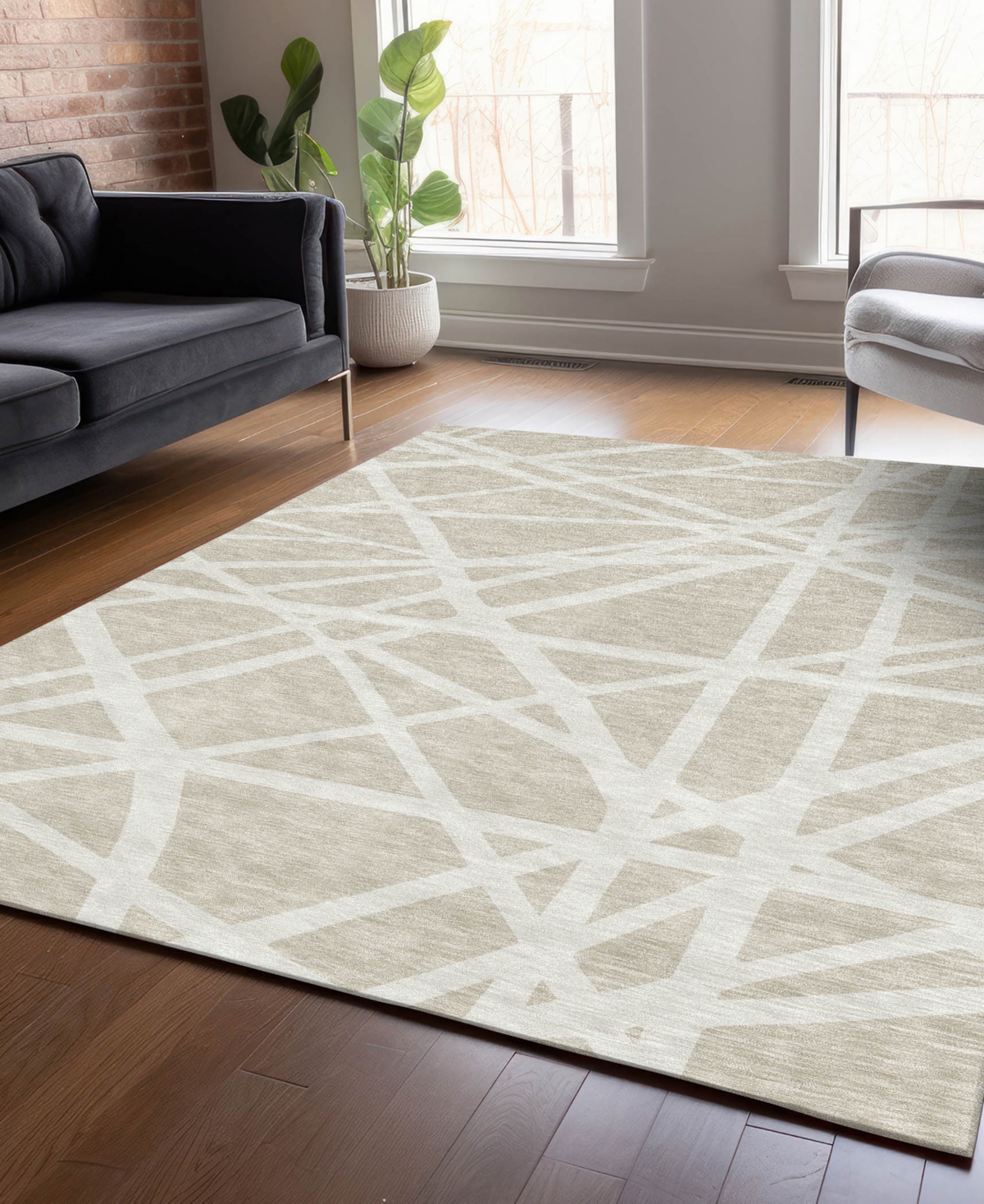 Addison Chantille Machine Washable Acn1040 8'x10' Area Rug In Beige