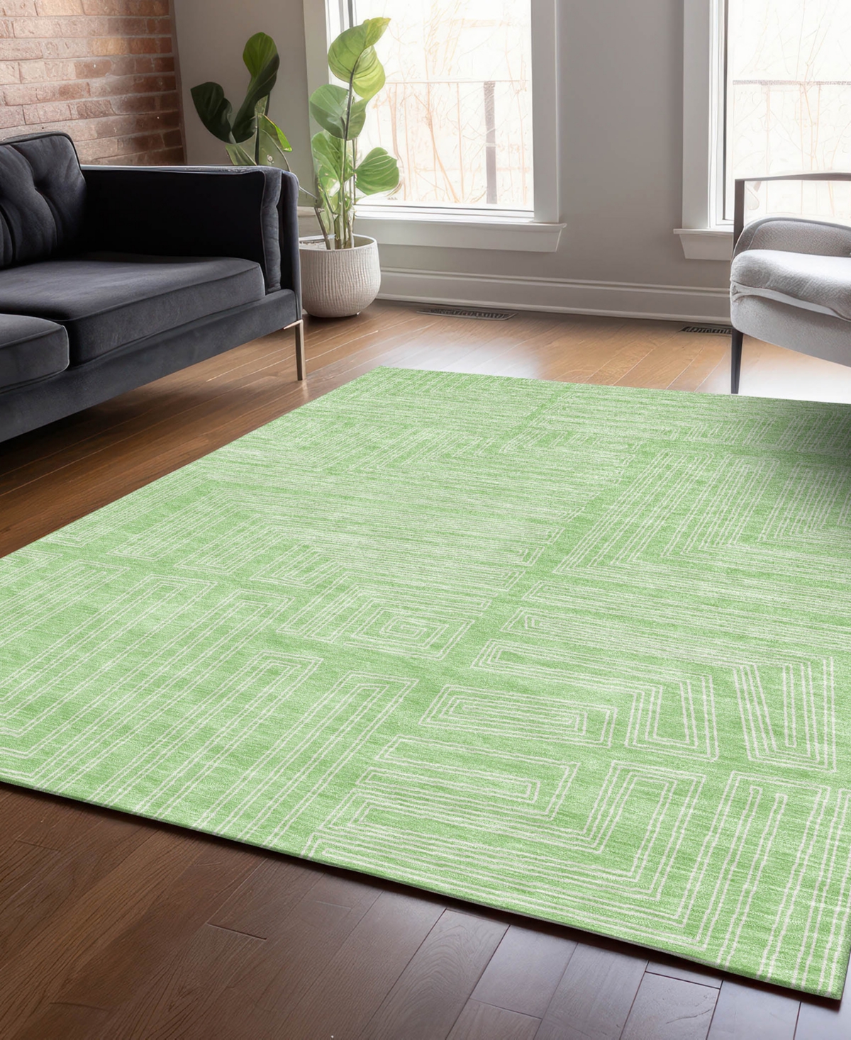 Addison Chantille Machine Washable Acn1045 5'x7'6" Area Rug In Mint