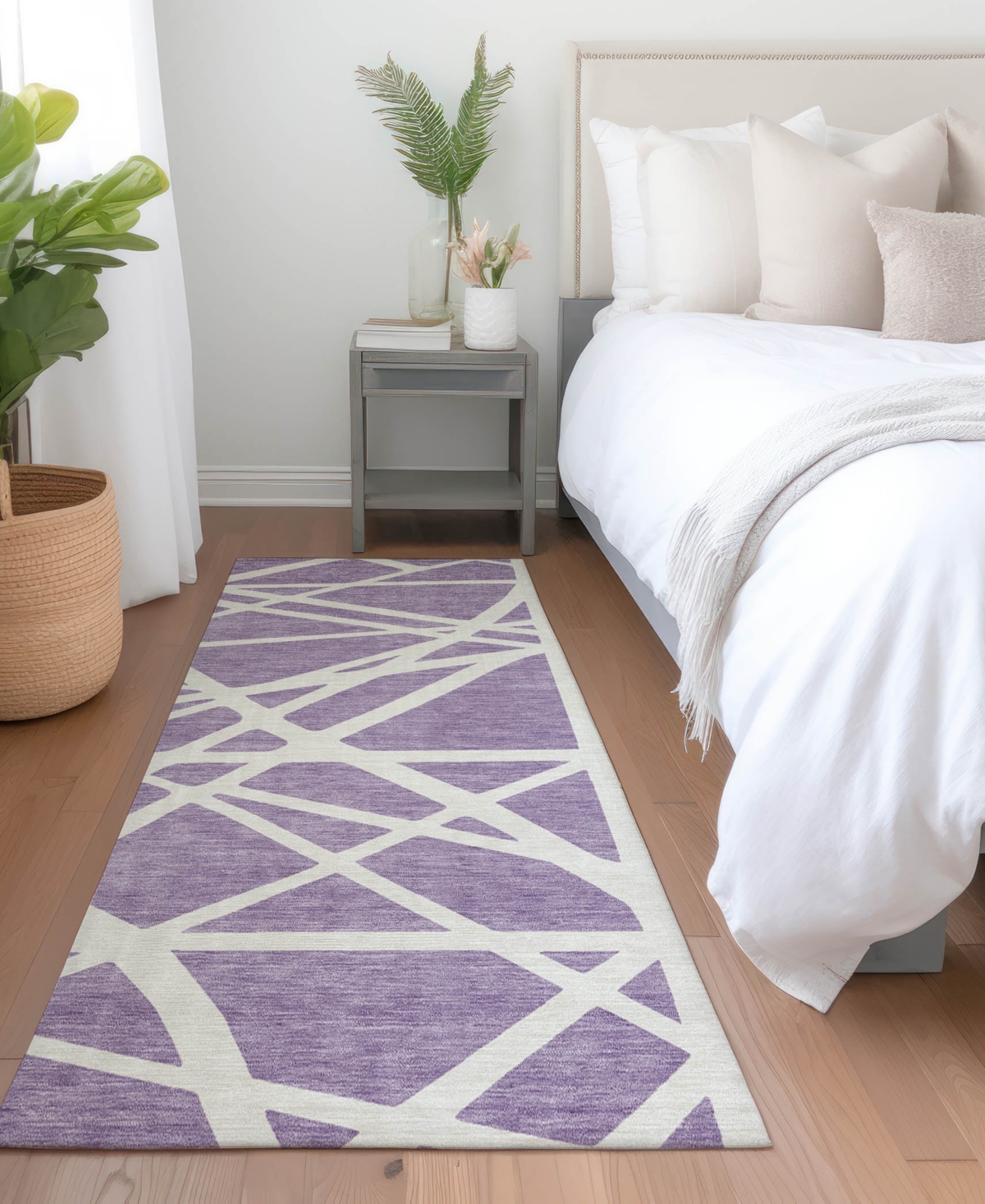 Addison Chantille Machine Washable Acn1040 2'3"x7'6" Runner Area Rug In Lavender