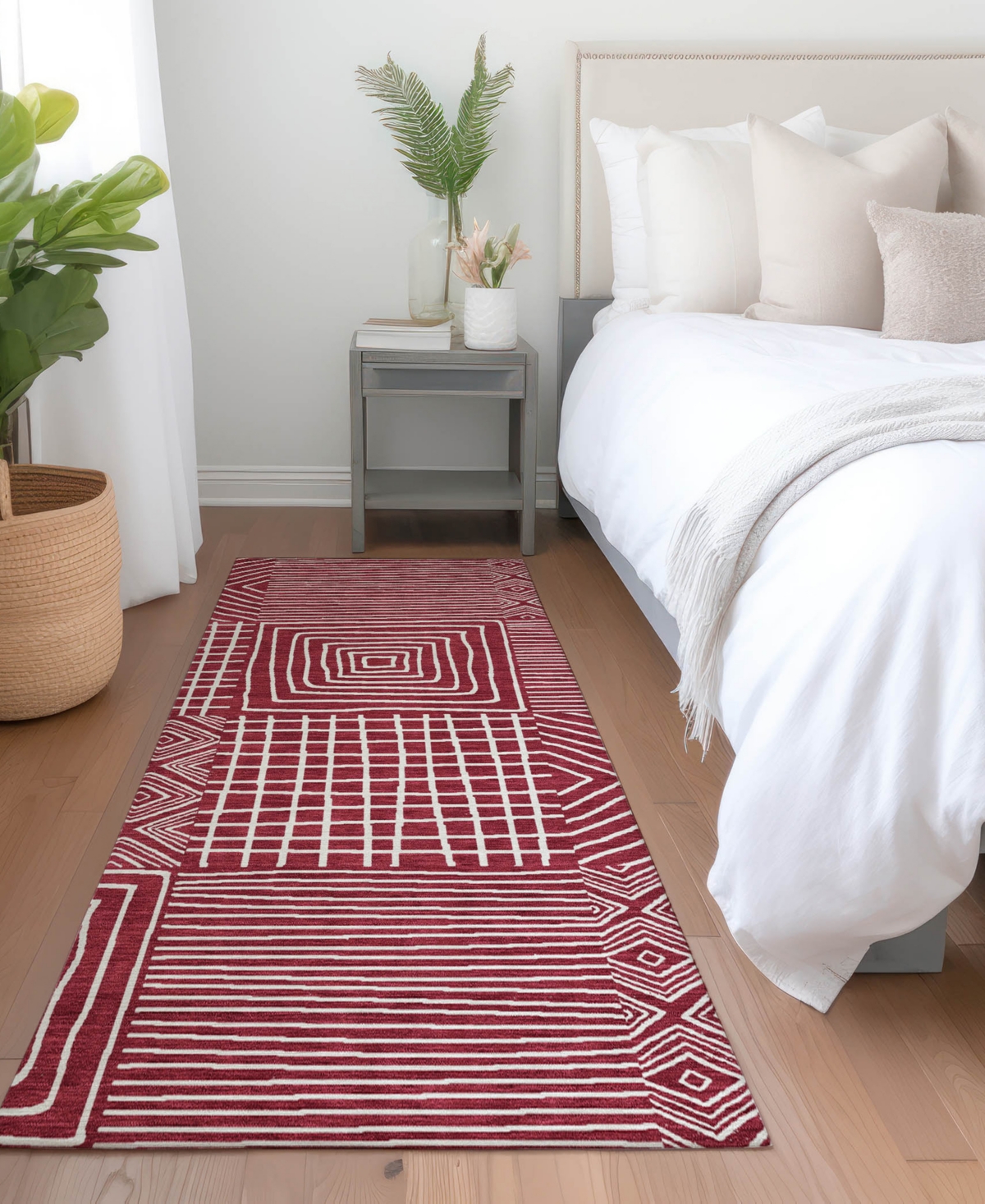 Addison Chantille Machine Washable Acn1044 2'3"x7'6" Runner Area Rug In Cranberry