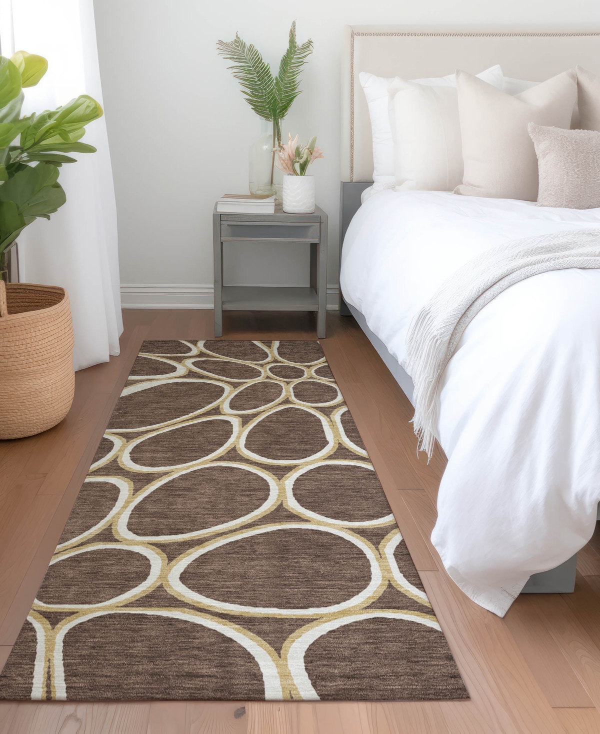 Addison Chantille Machine Washable Acn1041 2'3"x7'6" Runner Area Rug In Brown