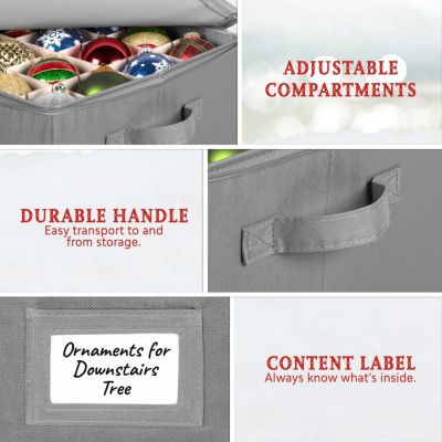 Christmas Ornaments Storage Box to Protect and Store up to 64-3&amp;quot; Ornaments