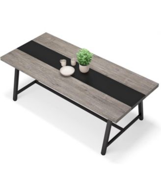 Dining Table for 8 People, 70.87-inch Rectangular Wood Kitchen Table with Strong Metal Frame, Industrial Large Long Dining Room Table