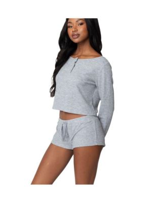 Womens Teddy Waffle Shorts