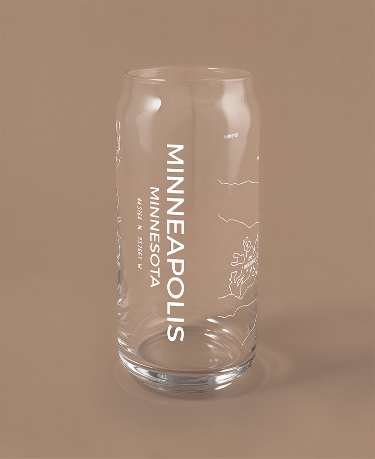 Narbo The Can Minneapolis Map Everyday Glassware, Set Of 2 In White