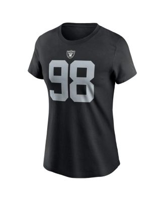 Women's Maxx Crosby Black Las Vegas Raiders Player Name Number T-Shirt