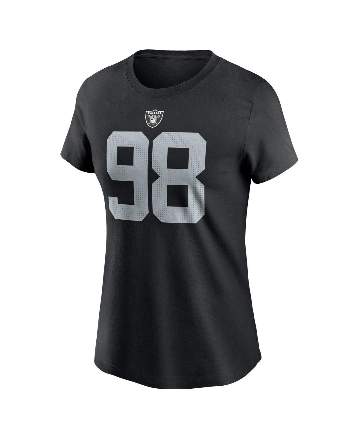 Nike Women's Maxx Crosby Black Las Vegas Raiders Player Name Number T-shirt In Black