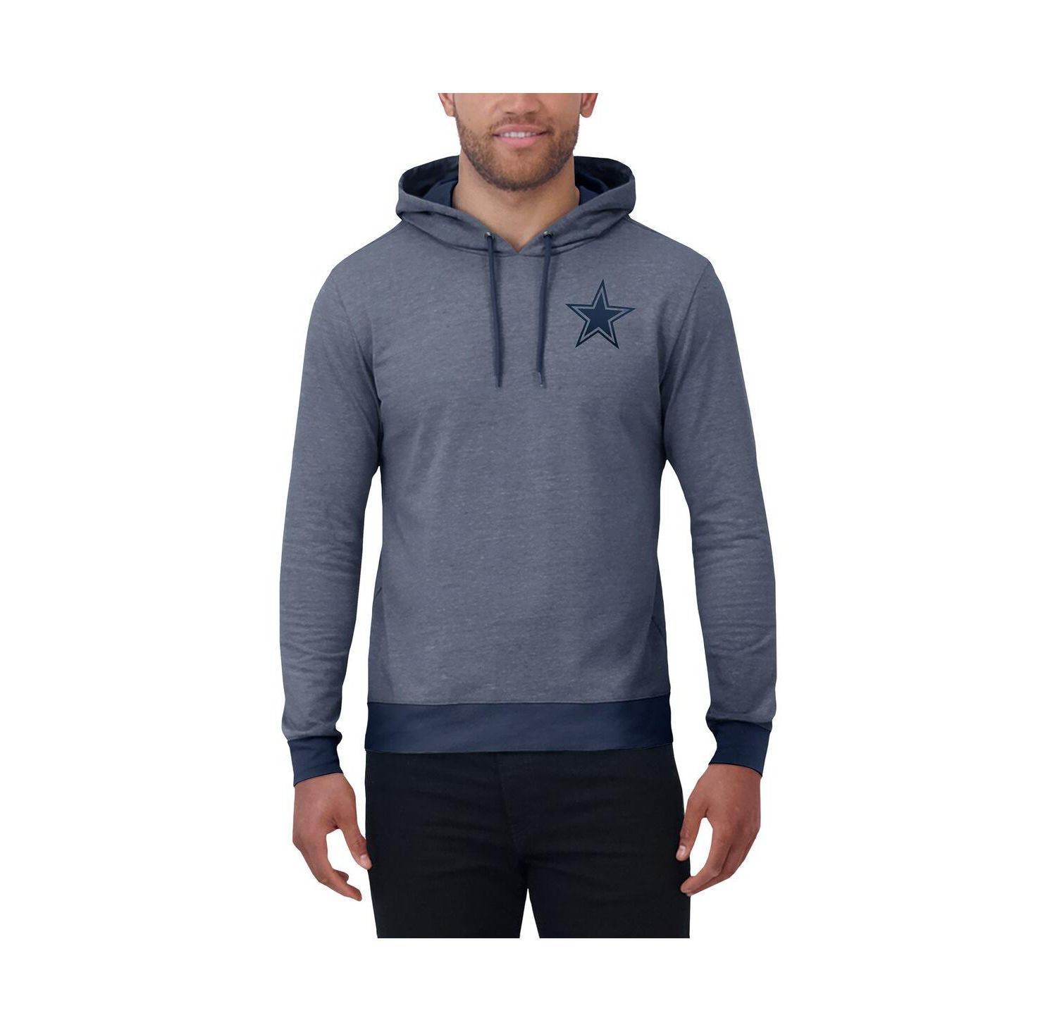 Men's Navy Dallas Cowboys Tonal Knit Pullover Hoodie