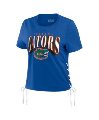 Women's Royal Florida Gators Side Lace-Up Modest Crop T-Shirt