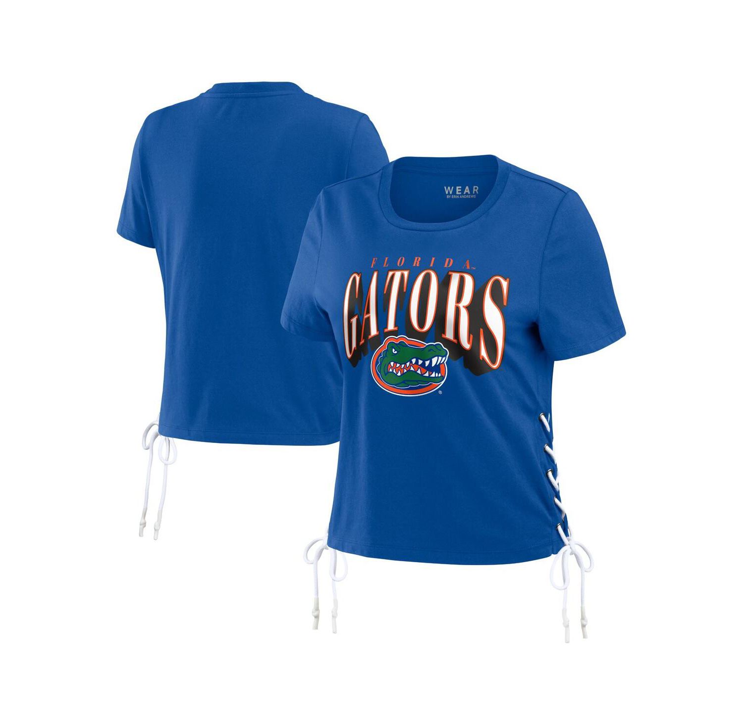 Women's Royal Florida Gators Side Lace-Up Modest Crop T-Shirt