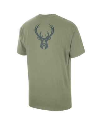 Men's Green Milwaukee Bucks Statement Edition Jumpman Flight Heavyweight T-Shirt