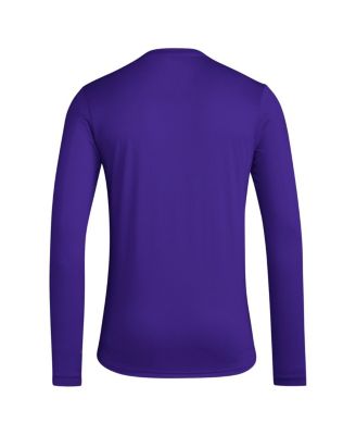 Men's Purple Washington Huskies Locker Football Pre-Game AEROREADY Long Sleeve T-Shirt