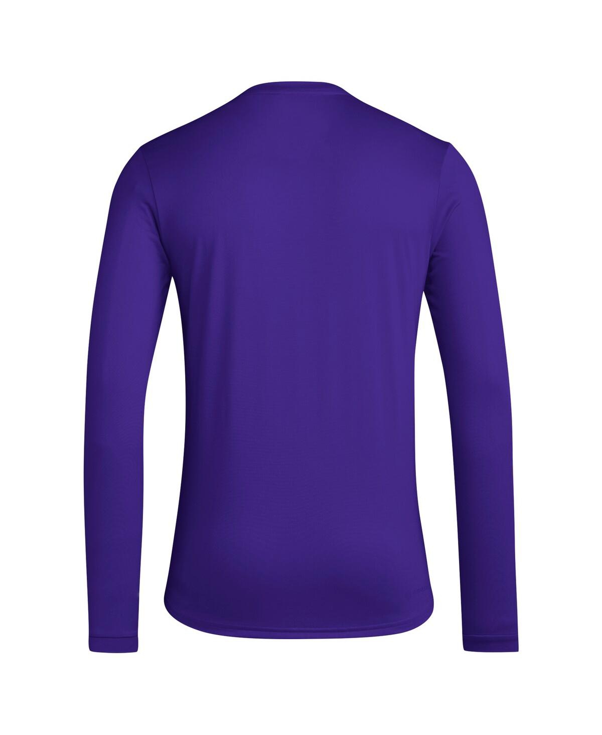 Adidas Men'sWashington Huskies Locker Football Pre-Game Aeroready Long Sleeve T-Shirt - Purple