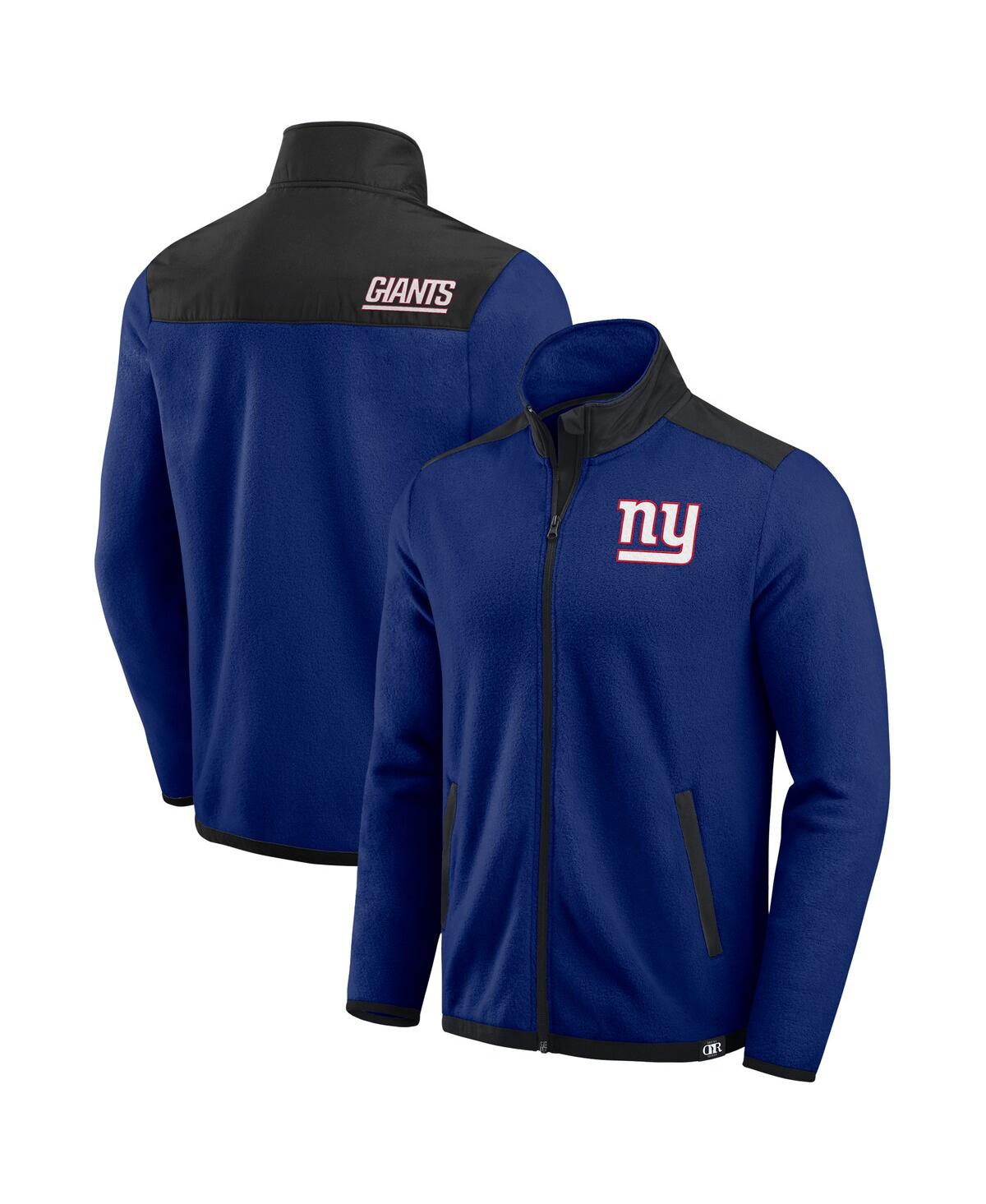 Men's Royal New York Giants Color Block Polar Fleece Full-zip Jacket