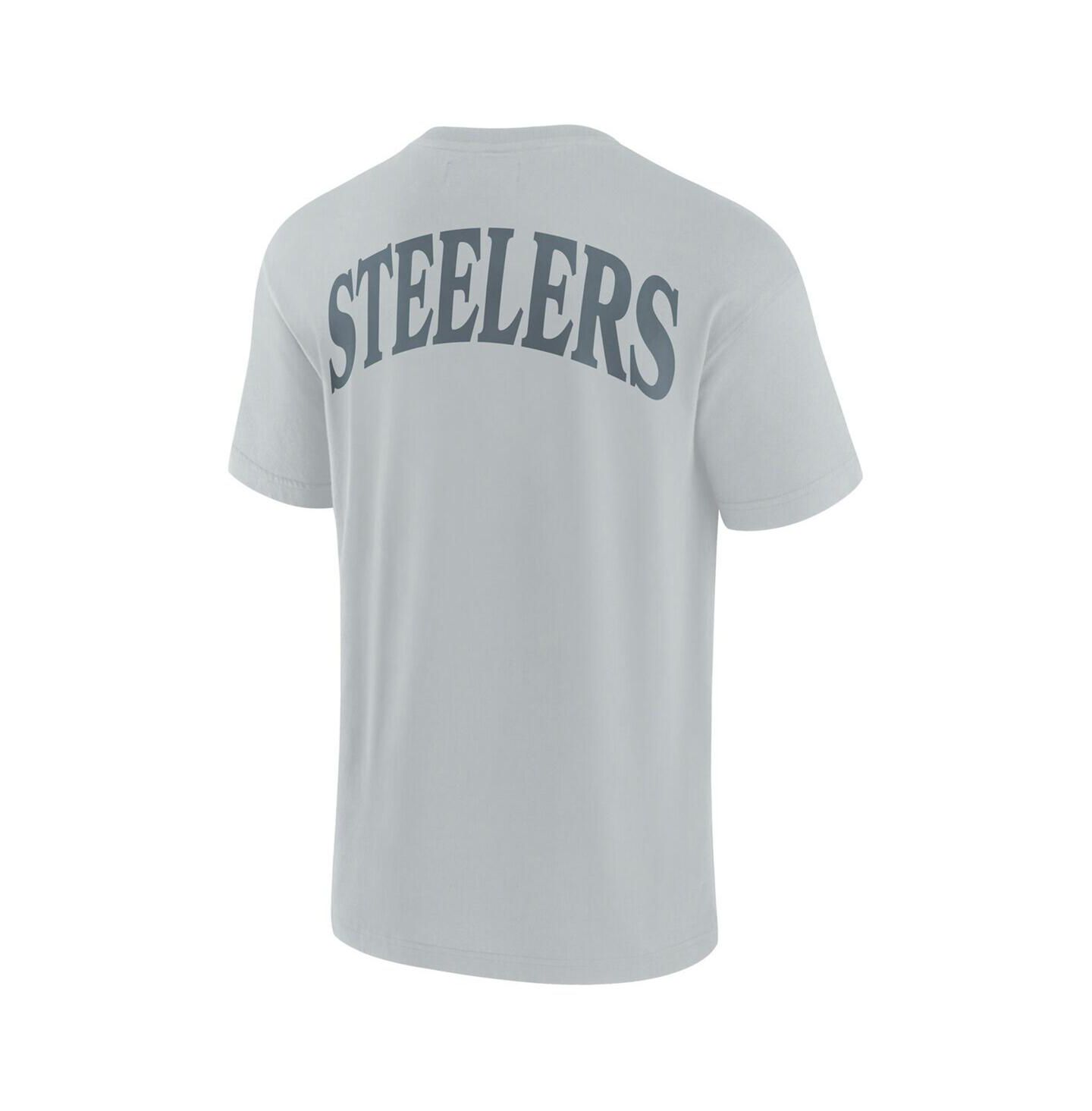 Футболка Fanatics Gray Pittsburgh Steelers Elements Iconic Tri-blend — фото 3