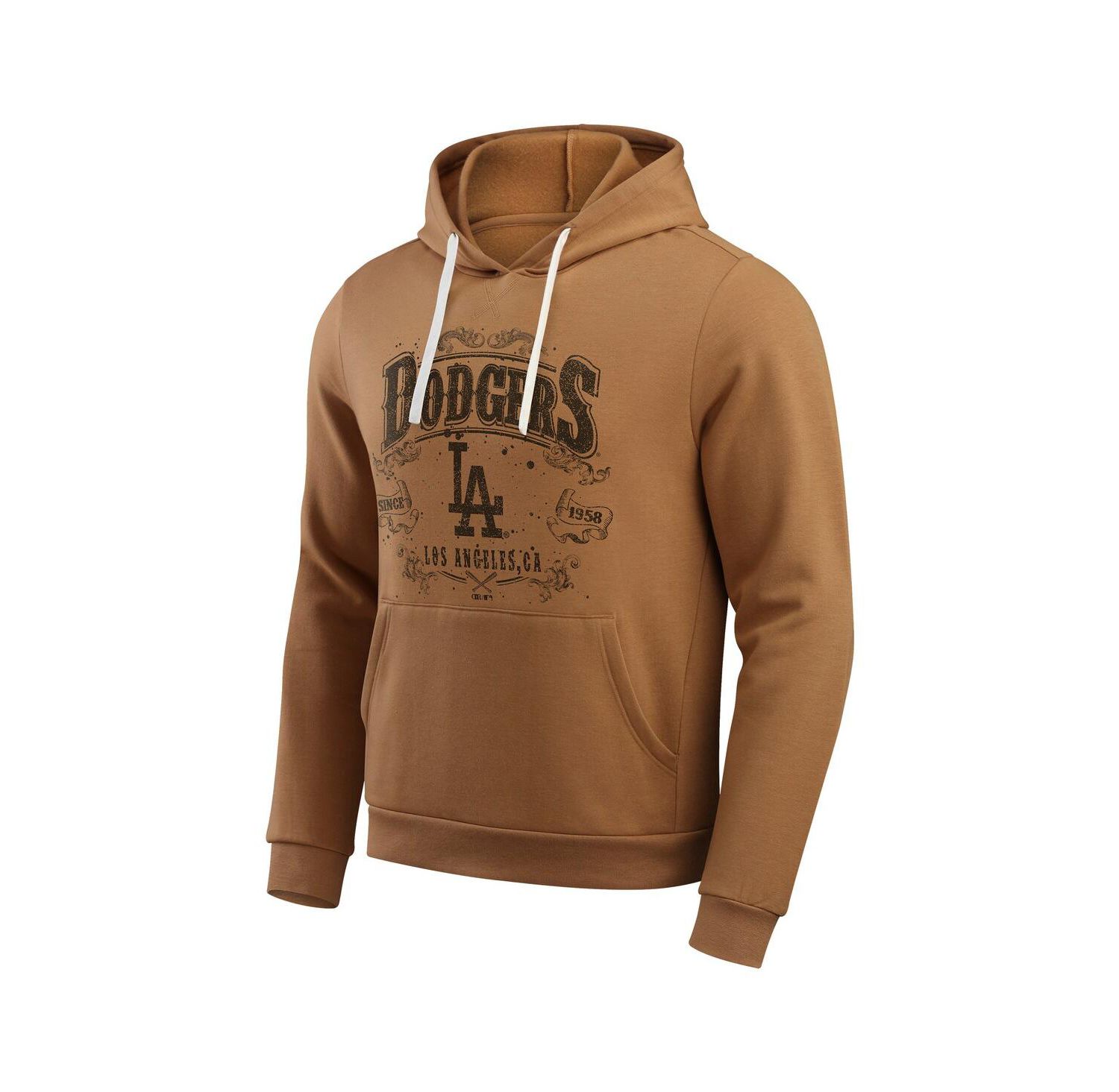 Men's Tan Los Angeles Dodgers Camp Fleece Pullover Hoodie