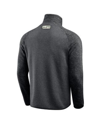 Men's Black New York Jets Tonal Raglan&nbsp;Quarter-Zip Top