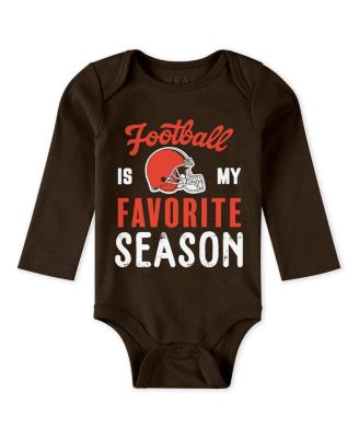 Baby Boys and Girls Cleveland Browns Three-Piece Turn Me Around Bodysuits Pant Set