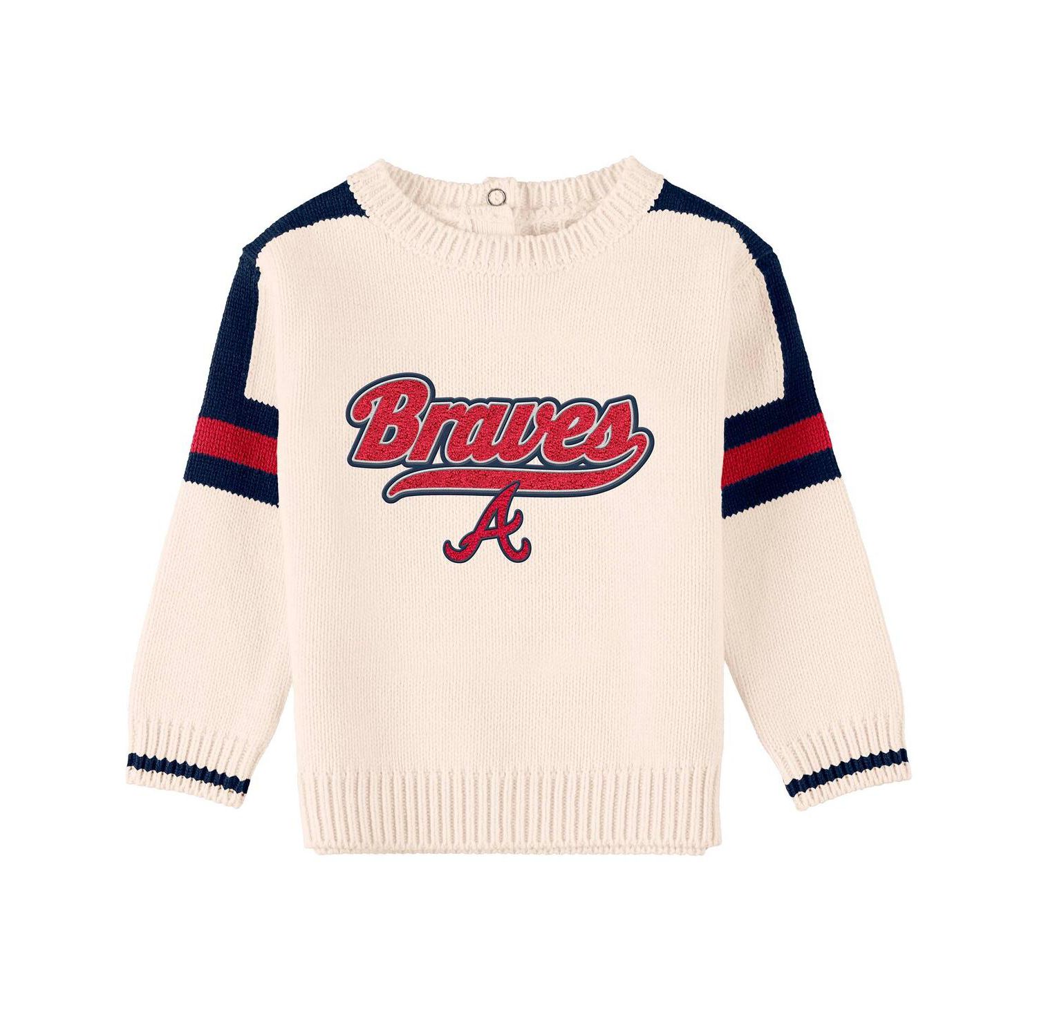 Baby Boys and Girls Cream Atlanta Braves Sweater