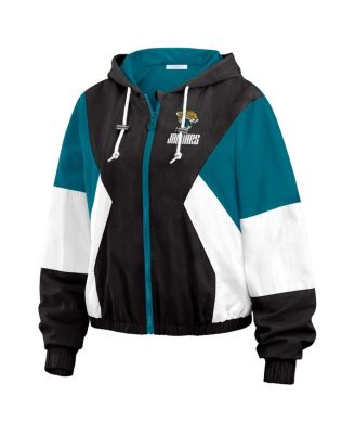 Women's Black Jacksonville Jaguars Color Block Full-zip Windbreaker Jacket