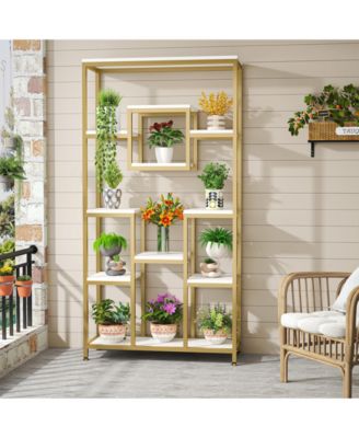 71” Tall Bookshelf with Metal Frame and Open Display Shelf,Bookcases and Bookshelves