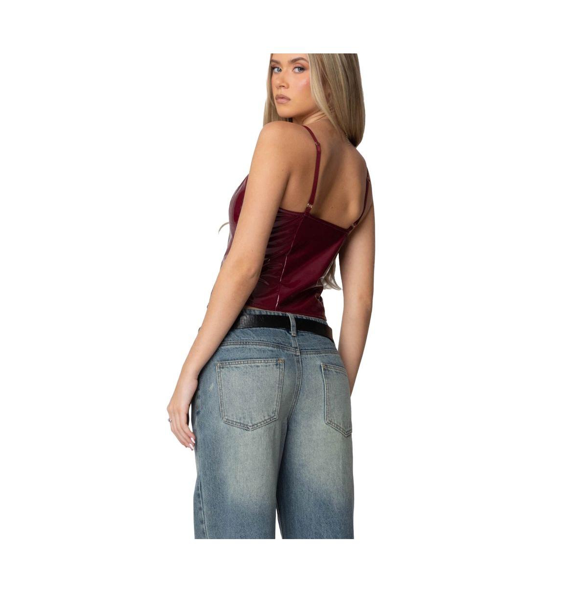 Edikted Women's Carmie Vinyl Tank Top