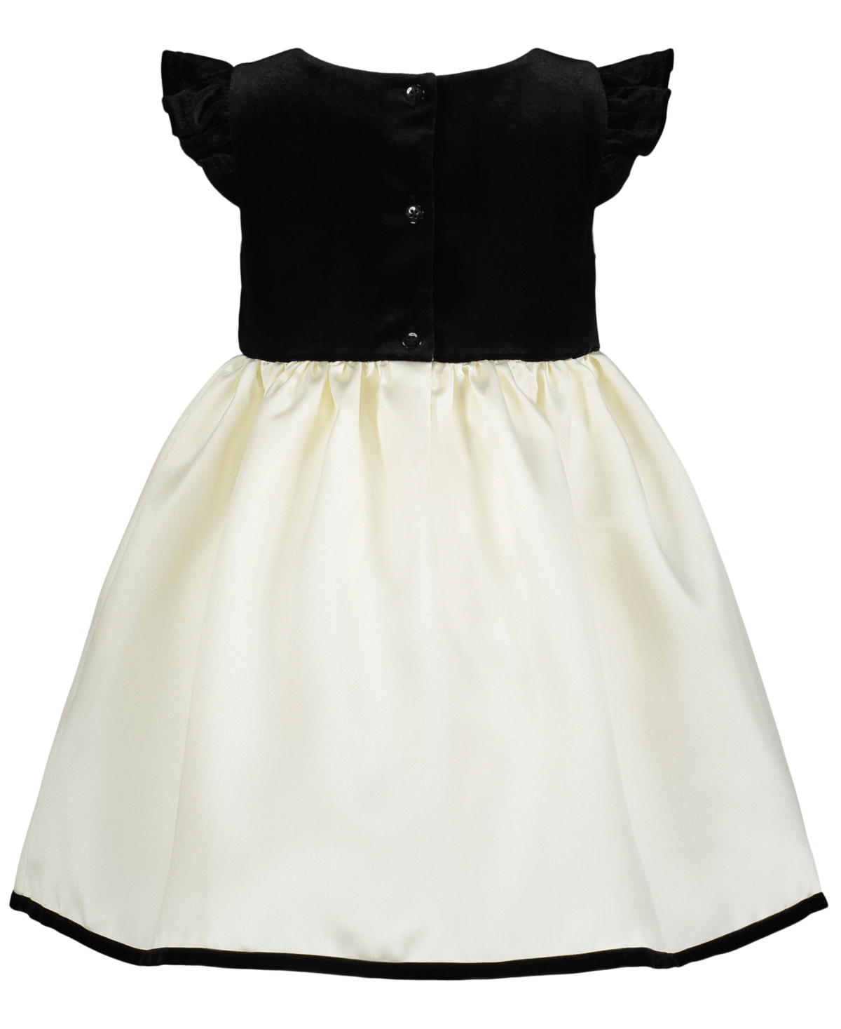 Blueberi Boulevard Baby Girls Bow-FrontWhite Special Occasion Dress - Black