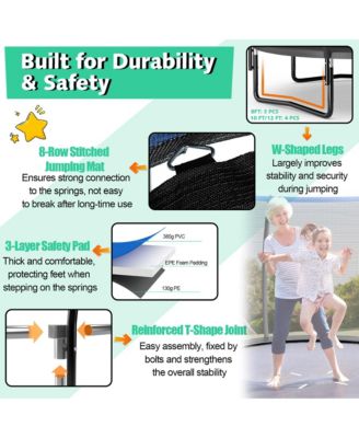 8FT Recreational Trampoline w/ Ladder Enclosure Net Safety Pad Outdoor