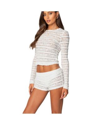 Womens Maisley Sheer Lace Top