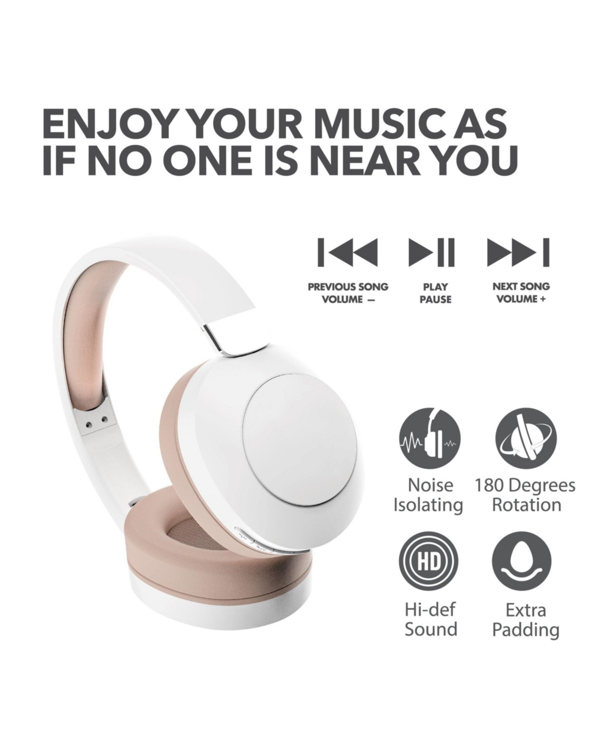 Rca Wave-54 Bluetooth Headphones, 40H Playtime, Hi-Res Audio