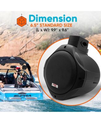 8" Marine Wakeboard Tower Speakers - 300W Waterproof, Dual Bullet Style, Black (PLMRB85)