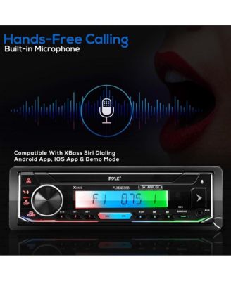 Marine Bluetooth Stereo Receiver - AM/FM/MP3/USB/SD, LCD Display, Single DIN (PLMRB38B)