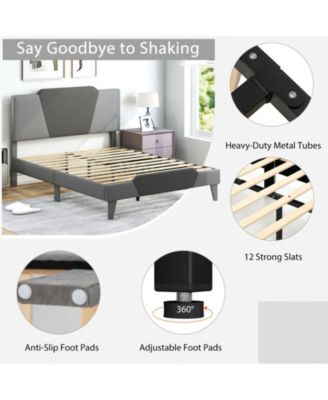 Full Velvet Upholstered Bed Frame with High Headboard