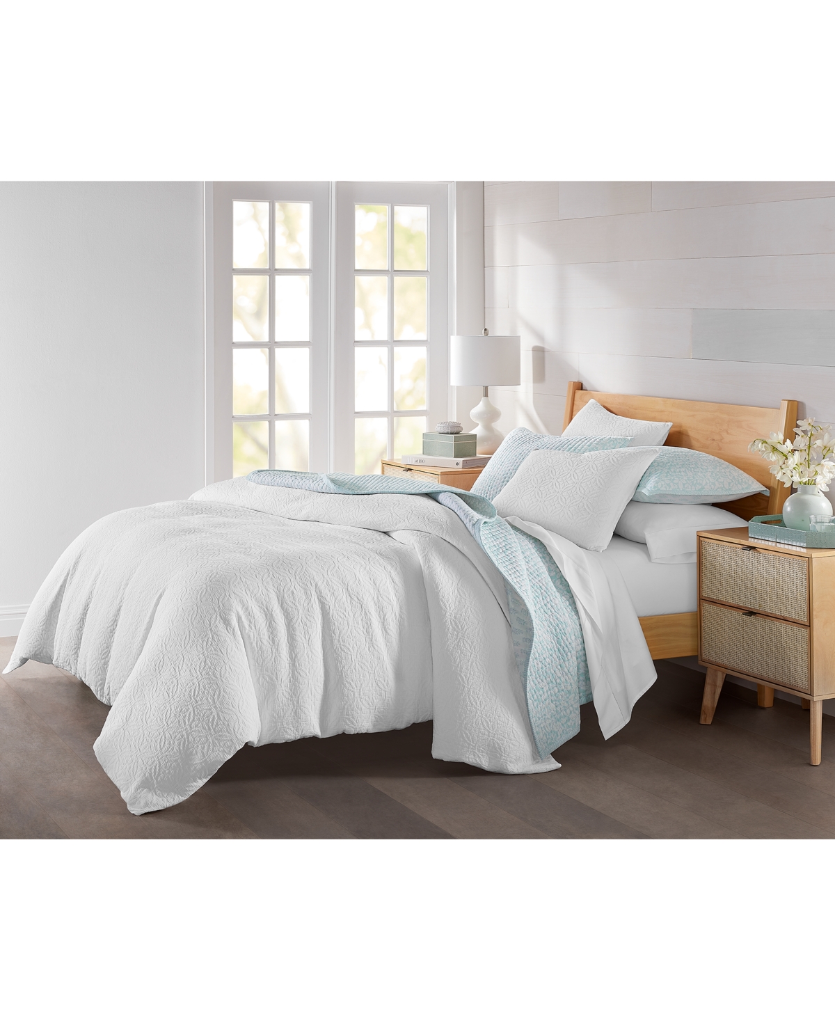 Charter Club Lattice Medallion 3-pc. Duvet Cover Set, Full/queen, Exclusively At Macy's In White