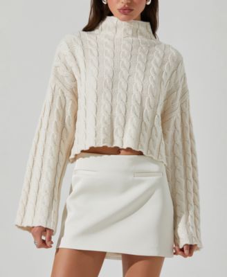 ASTR the Label - Women's Sloan Mock-Neck Cable-Knit Sweater
