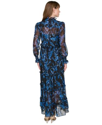 Tommy Hilfiger Women's Provincial Floral Chiffon Ruffled Dress - Macy's