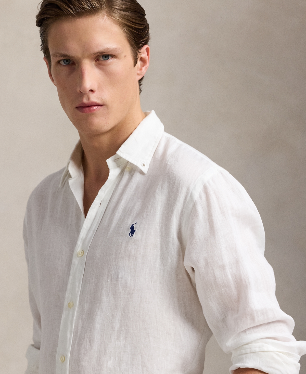 Polo Ralph Lauren Men's Classic Fit Linen Shirt In Ceramic White