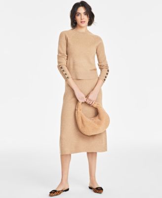 Womens Raglan Sleeve Crewneck Sweater Sweater Knit Trumpet Midi Skirt Exclusively At Macys