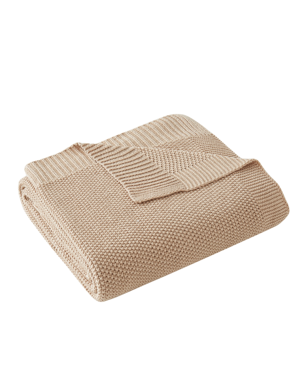 Vcny Home Charlie Chunky Sweater Knit Solid Cotton Throw, 50" X 60" In Taupe