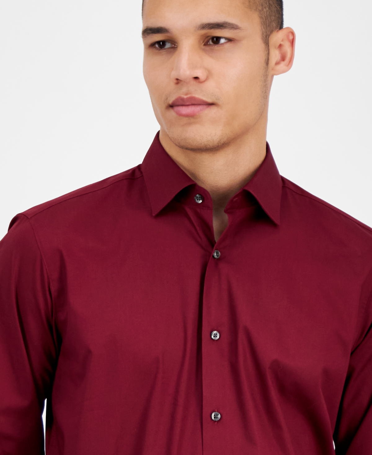 Hugo Boss Men's Valerio Long Sleeve Button-front Solid Shirt In Dark Pink