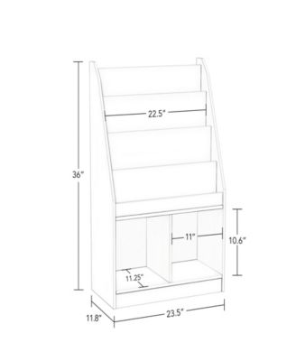 Kids Book Rack with 2 Cubbies