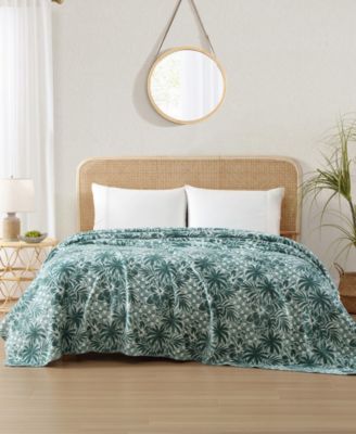 CLOSEOUT! Home Lanikai Fronds Flannel Blanket, Full/Queen