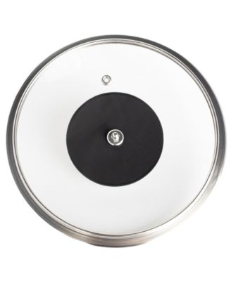 DiamondClad 8" Hybrid Nonstick Stainless Steel Frying Pan with Tempered Glass Lid