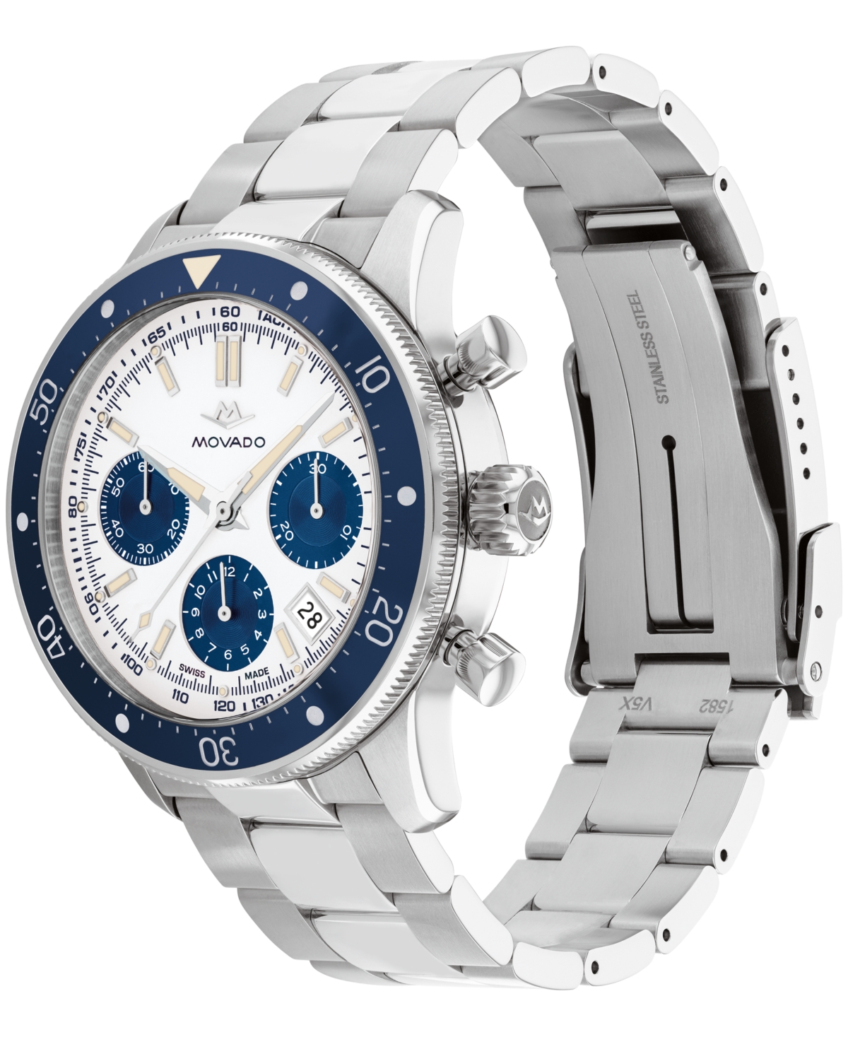 Movado Men's Super Sub Sea Alta Swiss Automatic-Chronograph Dura Steel 904L Watch