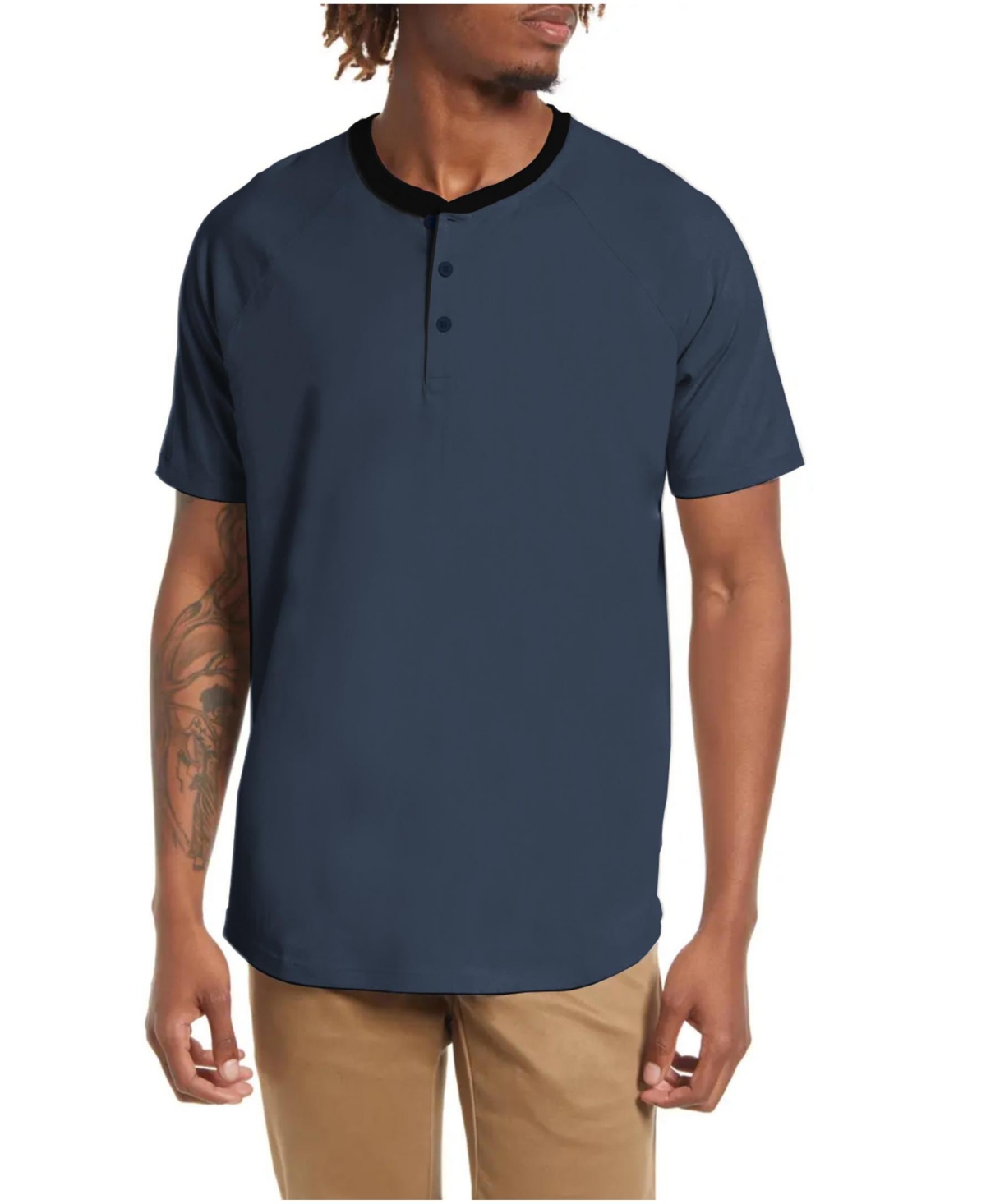 Mio Marino Men's Short Sleeve Henley T-Shirt